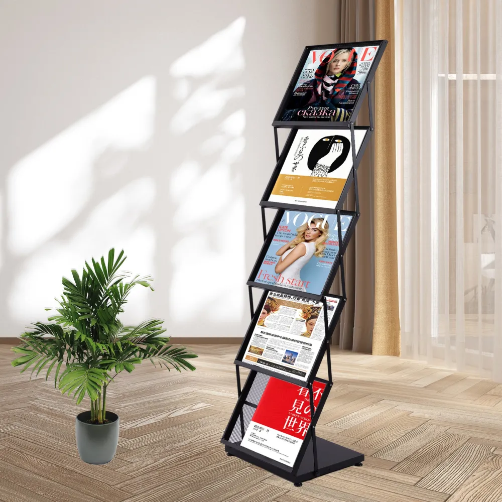 Foldable Office Racks & Displays Magazine Rack Brochure Stand