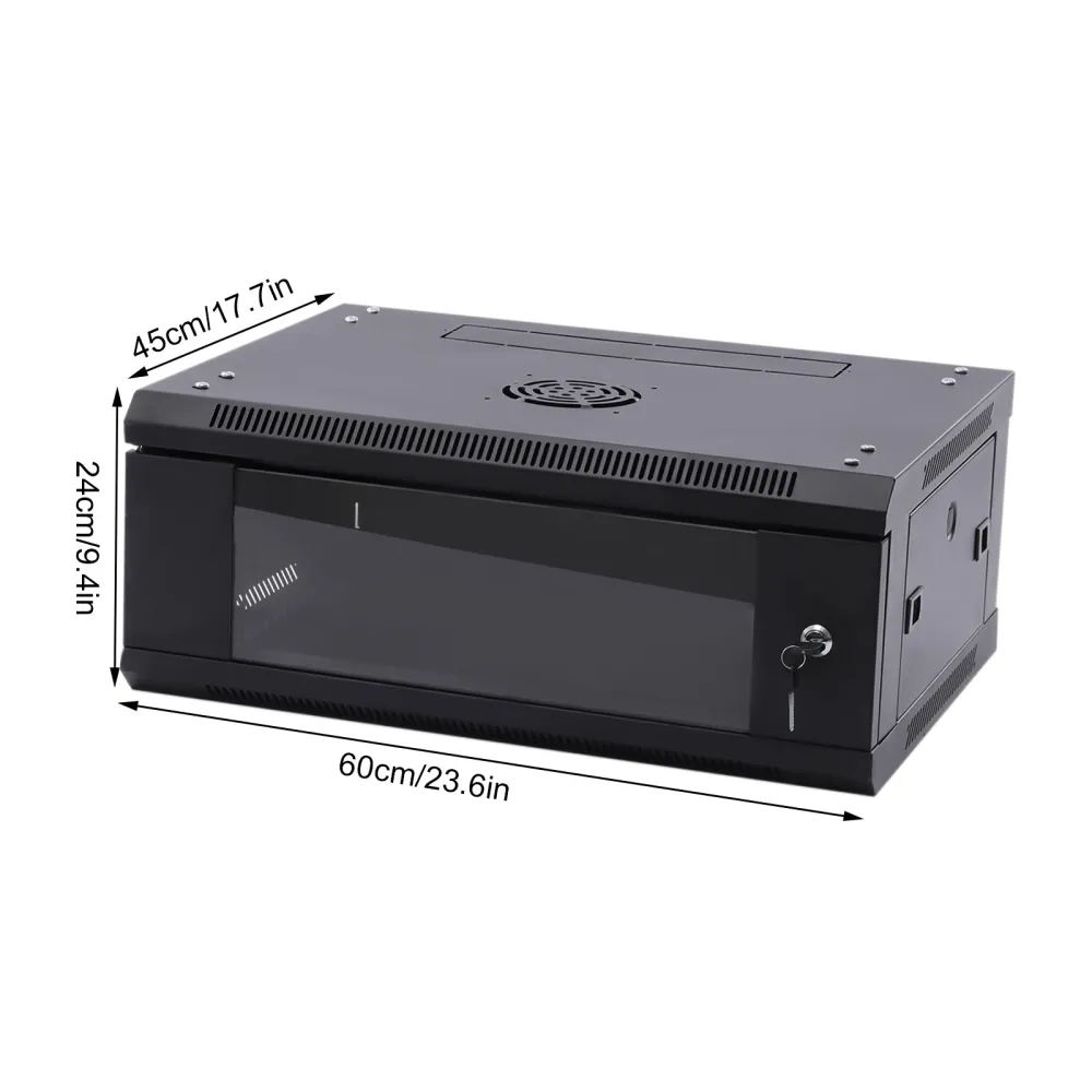 4U Series Wall Mount Cabinet Rack Enclosure - Black - Electriduct