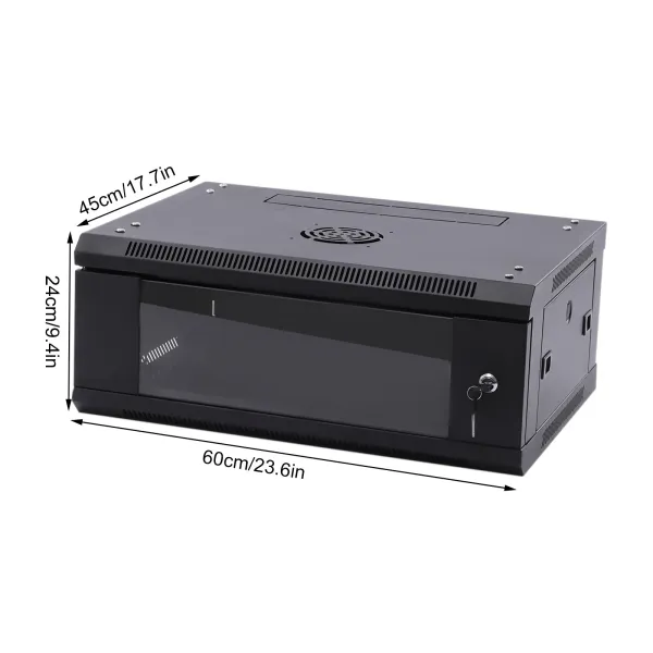 4U Series Wall Mount Cabinet Rack Enclosure - Black - Electriduct 4U Series Wall Mount Cabinet Rack Enclosure - Black - Electriduct