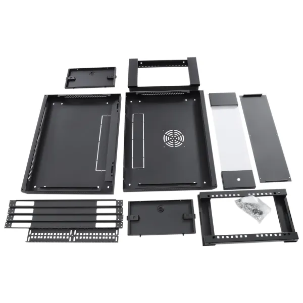 4U Series Wall Mount Cabinet Rack Enclosure - Black - Electriduct 4U Series Wall Mount Cabinet Rack Enclosure - Black - Electriduct